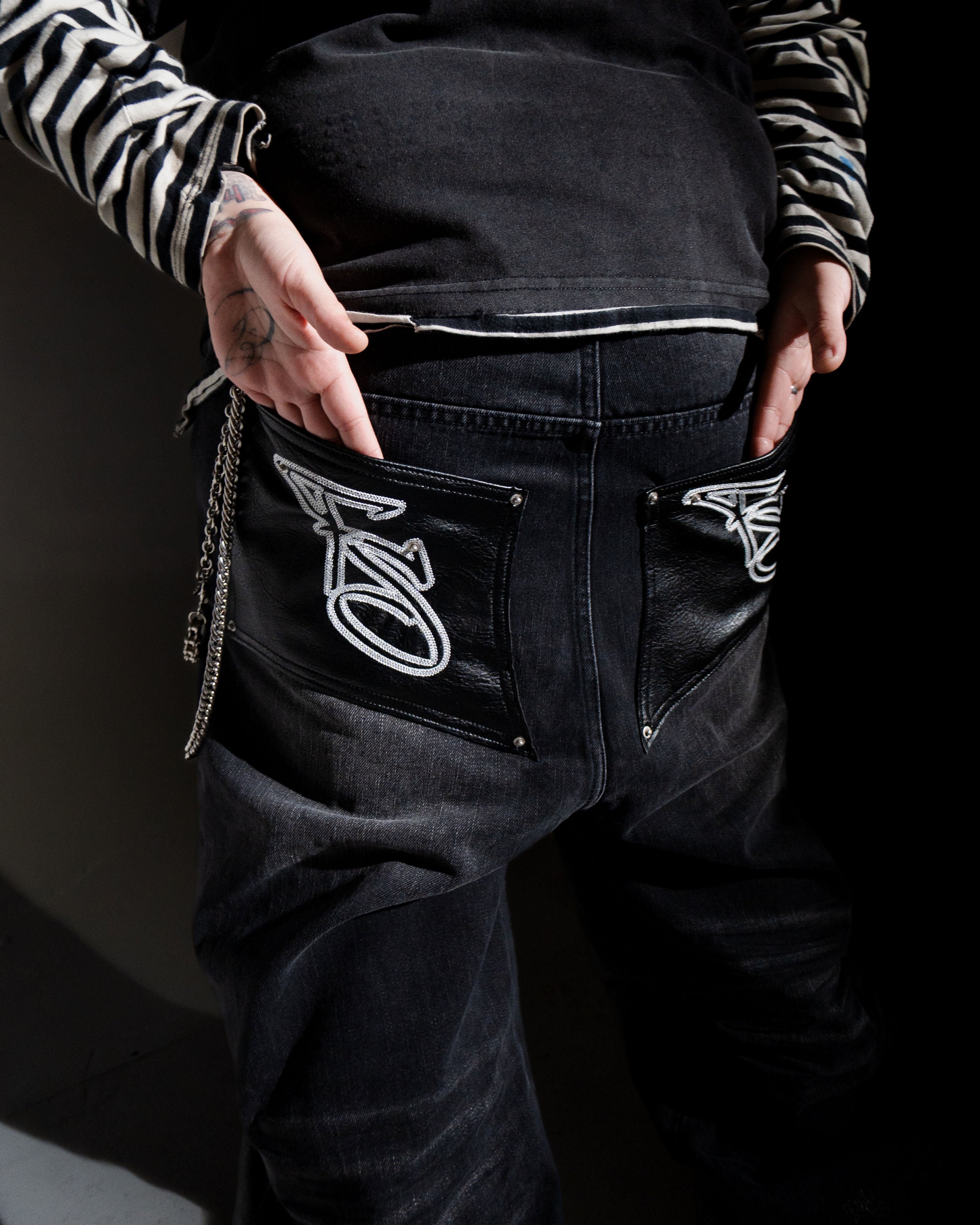 Punk Denim + Leather Pants